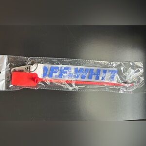 Off white keychain lanyard blue brand new